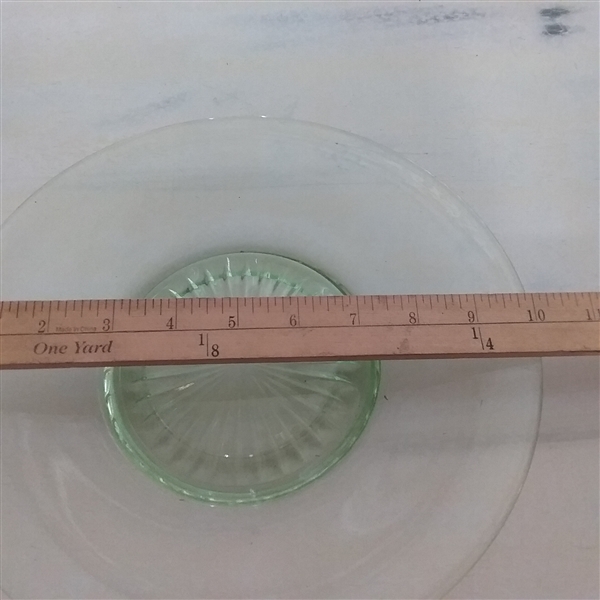 GREEN DEPRESSION GLASS SERVING DISHES