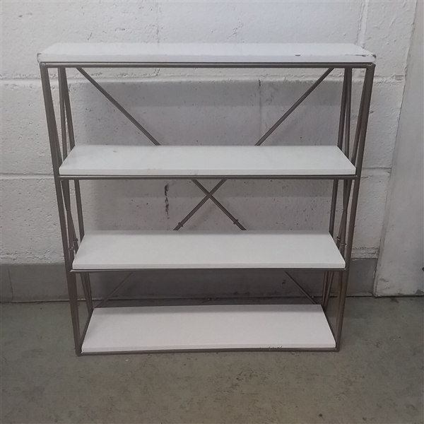 SMALL 4 TIER SHELF WITH METAL FRAME