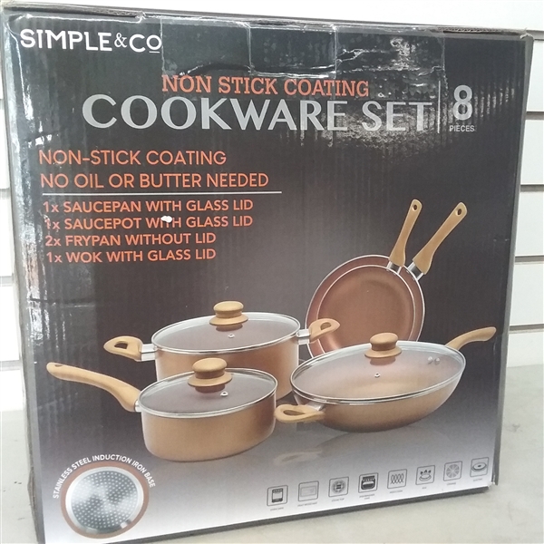 SIMPLE & CO NON STICK COATING COOKWARE SET 8 PC