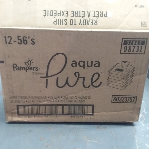 PAMPERS AQUAPURE SENSITIVE WIPES 12 PACKAGES