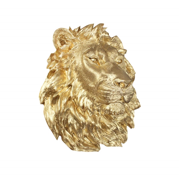 GOLD LION HEAD DECOR