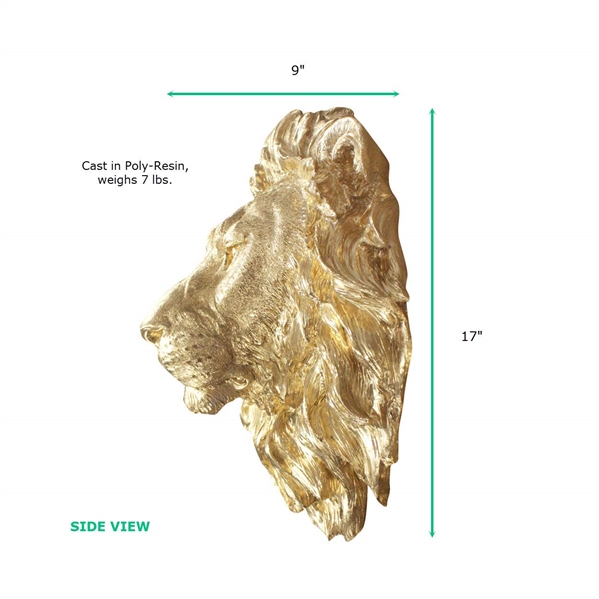 GOLD LION HEAD DECOR