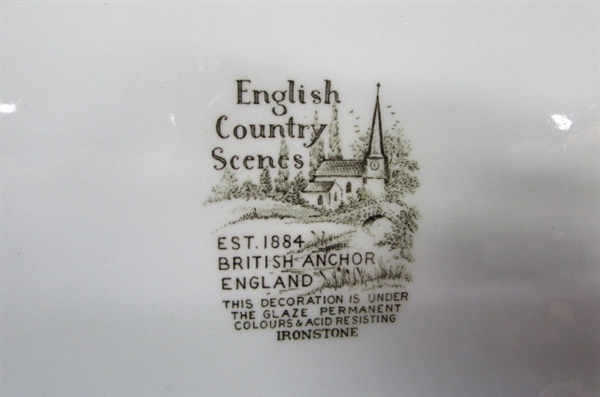 2-13 ENGLISH COUNTRY PLATTERS, TABLERUNNER, CLOTH NAPKINS, ITALIAN PITCHER & COFFEE CUP