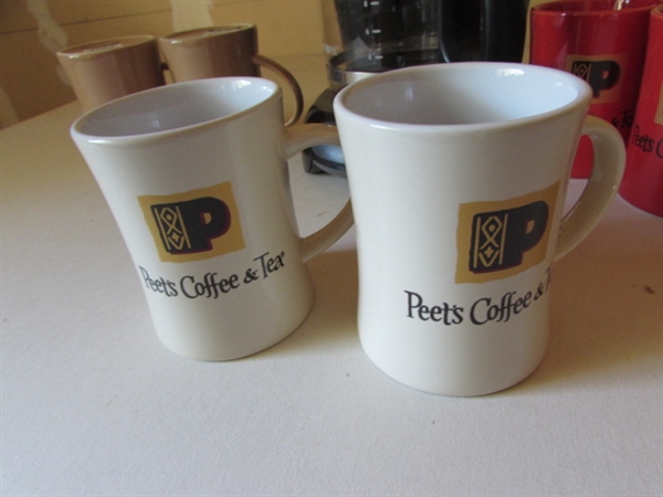 MR. COFFEE COFFEE MAKER & PEETS COFFEE MUGS