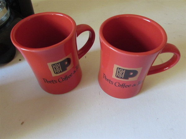 MR. COFFEE COFFEE MAKER & PEETS COFFEE MUGS