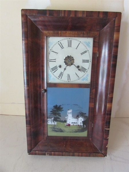 ANTIQUE 'GREENWOOD CEMETERY ENTRANCE' WALL CLOCK - NEEDS REPAIR