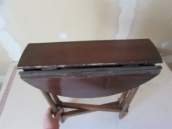 SMALL DROP SIDE FOLDING TABLE & SERVING TRAY