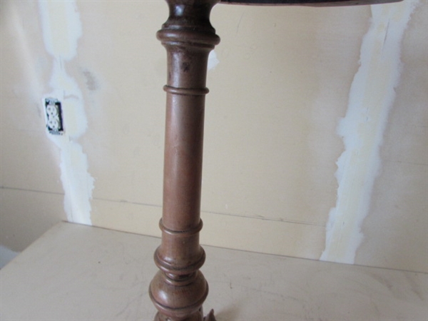 ANTIQUE CLAWFOOT SIDE TABLE & MORE