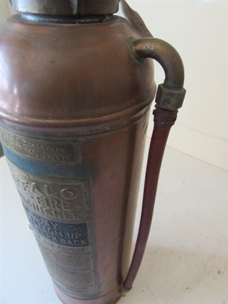 BUFFALO FIRE EXTINGUISHER' FLOOR LAMP & SPITTOON