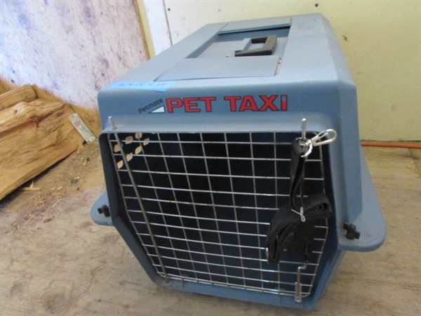 PETMATE MEDIUM PET TAXI, 2 BOWLS & DOGGIE SHAMPOO