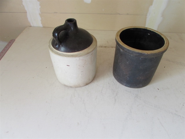 STONEWARE CROCK & JUG