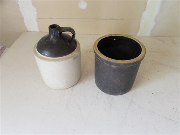 STONEWARE CROCK & JUG