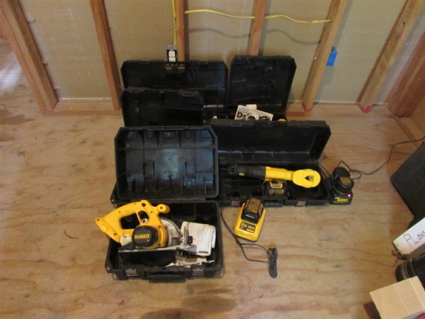 HUGE LOT OF CORDLESS DEWALT POWER TOOLS