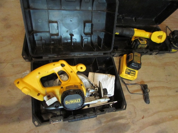 HUGE LOT OF CORDLESS DEWALT POWER TOOLS