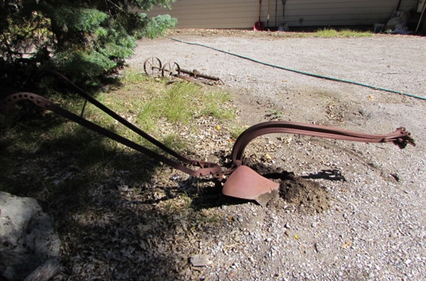 ANTIQUE PLOW YARD ART