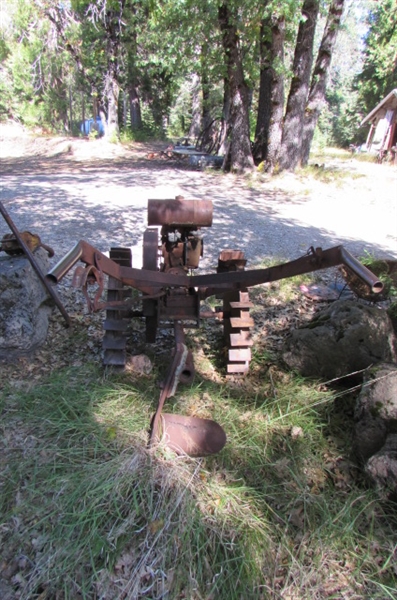 ANTIQUE GAS POWERED WALK BEHIND PLOW? YARD ART