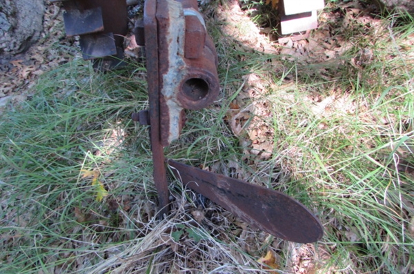 ANTIQUE GAS POWERED WALK BEHIND PLOW? YARD ART