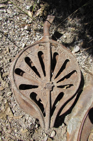 OLD METAL PULLEYS FOR YARD ART