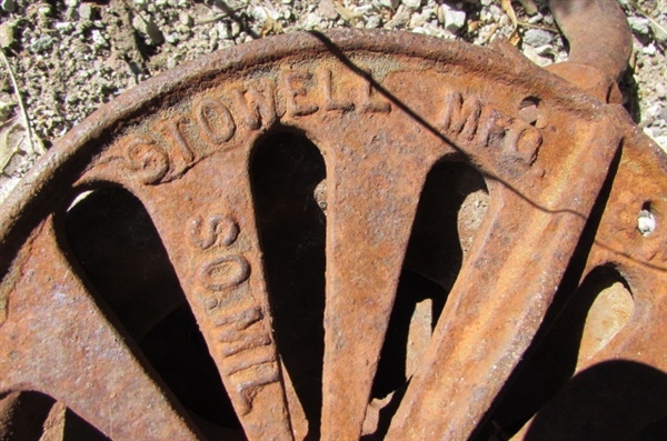 OLD METAL PULLEYS FOR YARD ART