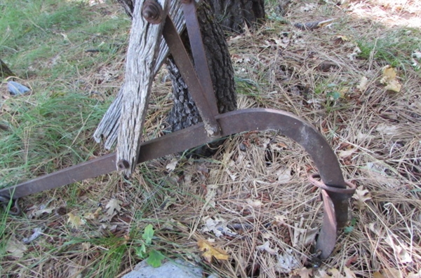 ANTIQUE WALK BEHIND PLOW YARD ART