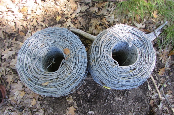 2 ROLLS OF BARBED WIRE