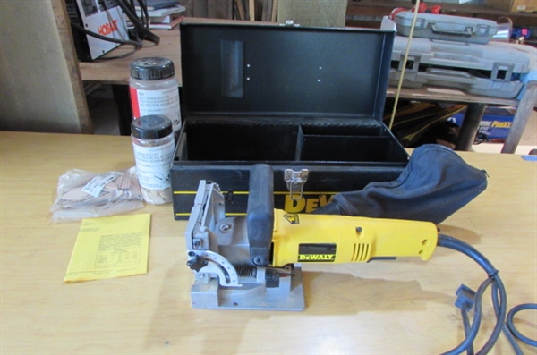 DEWALT ELECTRIC PLATE JOINER & BISCUITS