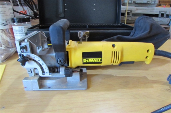 DEWALT ELECTRIC PLATE JOINER & BISCUITS