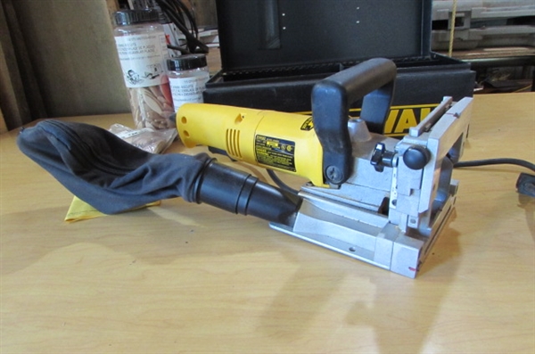 DEWALT ELECTRIC PLATE JOINER & BISCUITS