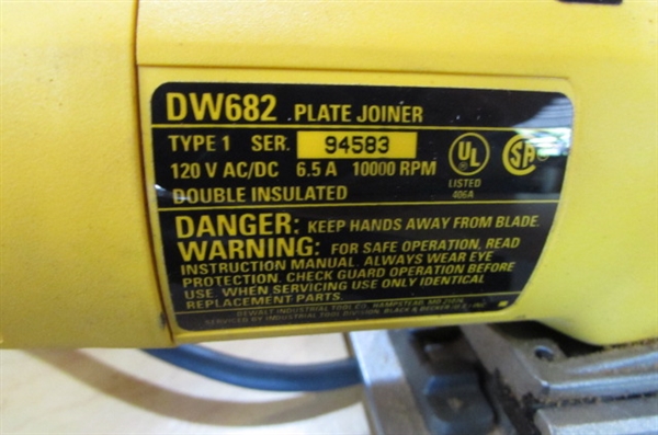 DEWALT ELECTRIC PLATE JOINER & BISCUITS