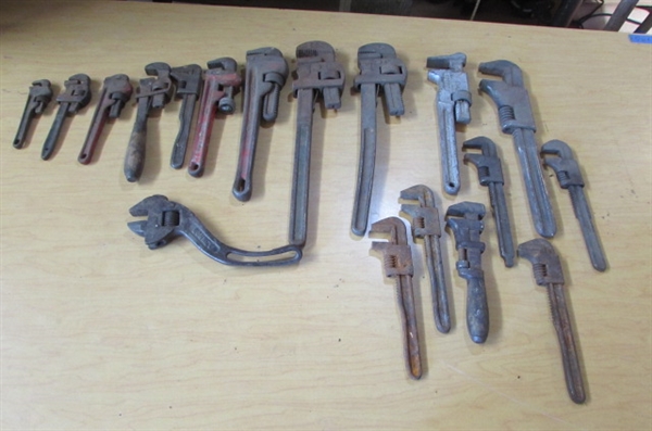 PIPE WRENCHES & ANTIQUE MONKEY WRENCHES