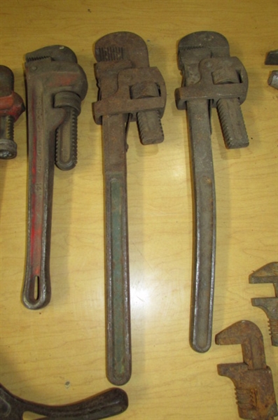 PIPE WRENCHES & ANTIQUE MONKEY WRENCHES