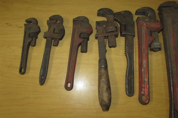 PIPE WRENCHES & ANTIQUE MONKEY WRENCHES