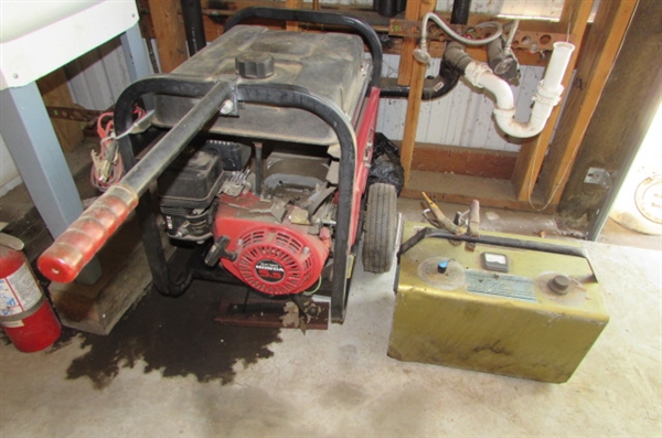 COLEMAN POWERMATE GENERATOR & VINTAGE CUSHMAN BATTERY CHARGER