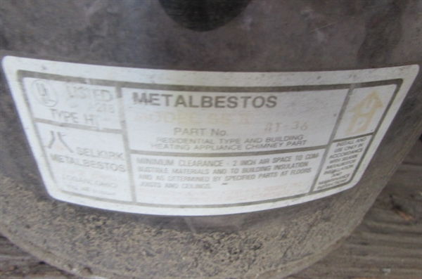 METALBESTOS DOUBLE WALL STOVE PIPE, TAR PAPER ROLL, CHIMNEY CAPS & MORE