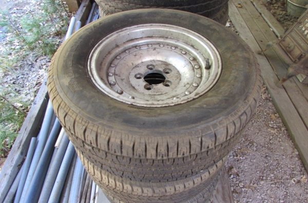 SET OF 4 BF GOODRICH TIRES MOUNTED ON 5-LUG WHEELS