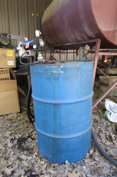 55 GALLON DRUM WITH PUMP & DYED DIESEL
