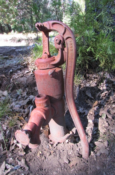 VINTAGE CAST IRON WATER PUMP YARD ART