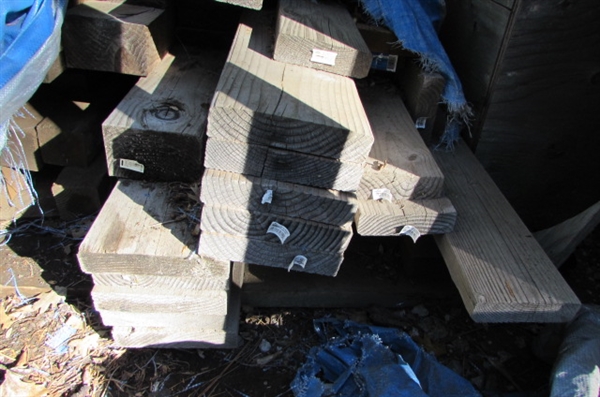 LARGE PILE OF MISC LUMBER