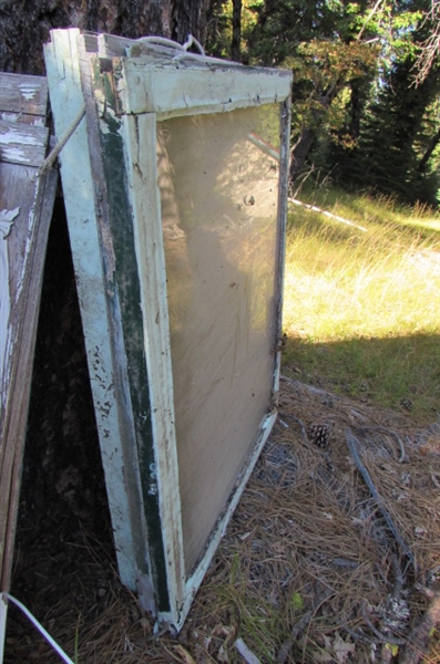 3 SINGLE PANE WOOD FRAMED WINDOWS