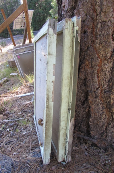 3 SINGLE PANE WOOD FRAMED WINDOWS