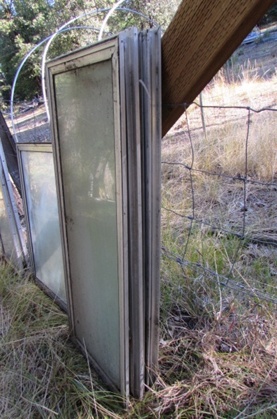 ASSORTED SIZES OF ALUMINUM FRAMED WINDOWS