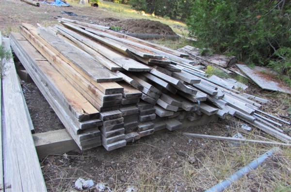 PILE OF 2 X 6 X 10' REDWOOD LUMBER