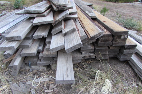 PILE OF 2 X 6 X 10' REDWOOD LUMBER