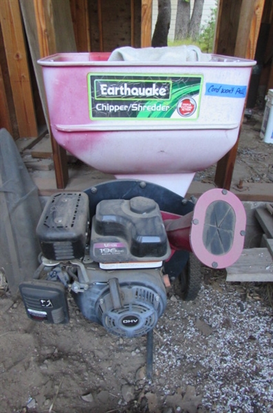 EARTHQUAKE CHIPPER SHREDDER FOR PARTS OR REPAIR