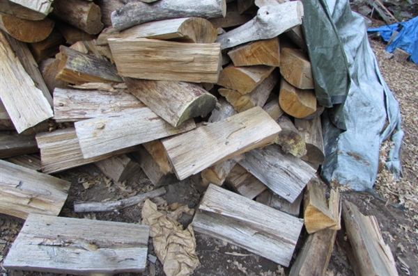 PILE OF SPLIT FIREWOOD