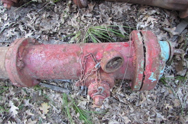 VINTAGE FIRE HYDRANT WITH ATTACHED PIPE