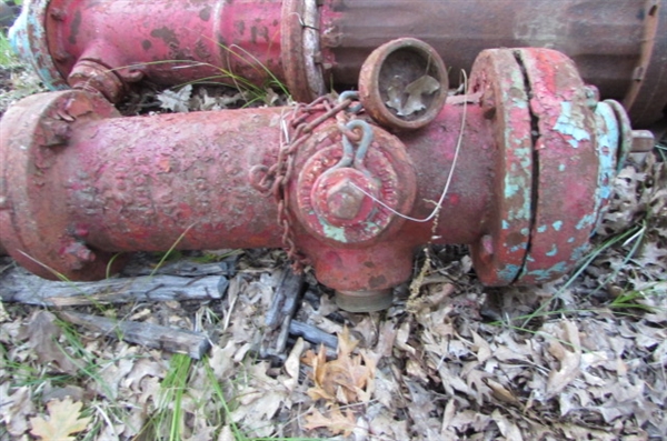 VINTAGE FIRE HYDRANT WITH ATTACHED PIPE