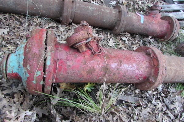 VINTAGE FIRE HYDRANT WITH ATTACHED PIPE