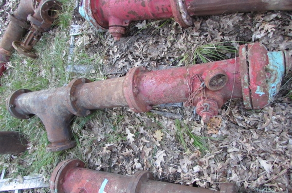 VINTAGE FIRE HYDRANT WITH ATTACHED PIPE