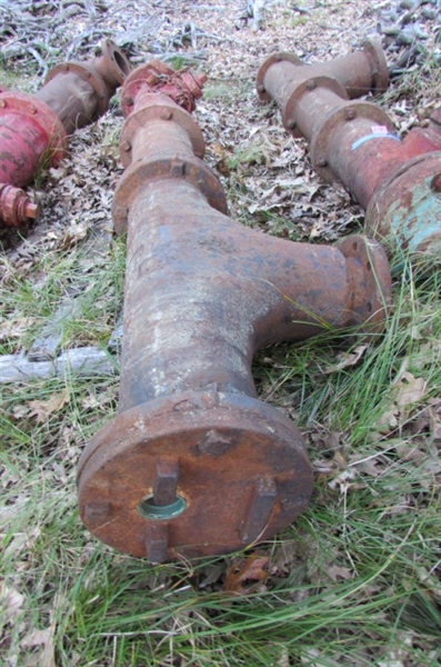 VINTAGE FIRE HYDRANT WITH ATTACHED PIPE